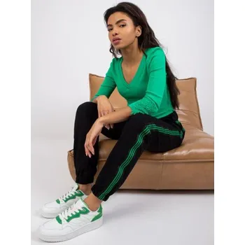 Oblečení a móda Dámská halenka žebrovaná Alissia RUE PARIS tmavě zelená