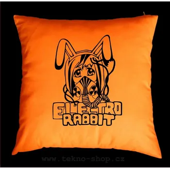 Dekorativní polštářek TEKNOSHOP Elektro Rabbit tekno polštářek s potiskem žlutý
