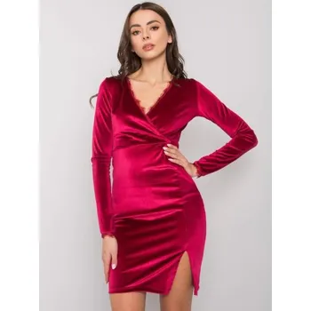 Dámské šaty Dámské šaty s rozparkem Simmae RUE PARIS bordó