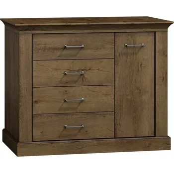 Komoda Eoshop TICANA T-2 komoda 1D-4S (Barva dřeva: Jasan světlý)