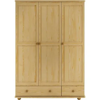 Šatní skříň ImportWorld Šatní skříň Reggie masiv v190 x š131 x h57 cm (Barva dřeva: Šedá)