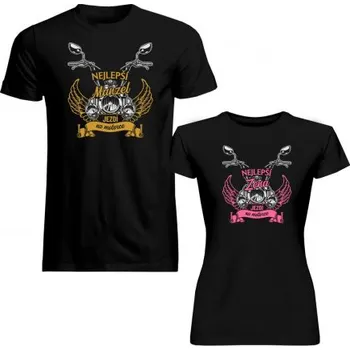 Žertovný předmět Set pro pár - Nejlepší manžel (žena) jezdí na motorce - trička s potiskem- Tričkový.cz