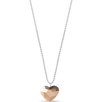Náhrdelník Náhrdelník srdce čirý se Swarovski Elements Heart N2808RG Rose Gold
