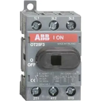 vypínač 1SCA104857R1001 OT25F3 Odpínač 3P, Ith=32A, mtž na základnu, bez rukojeti a hřídele, ABB