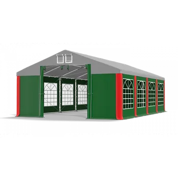 Zahradní stan Párty stan 6x8x2m střecha PVC 560g/m2 boky PVC 500g/m2 konstrukce ZIMA PLUS Šedá Zelená Červená