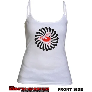 TEKNOSHOP Spiral Dj RED tekno tílko s potiskem dámské M černé