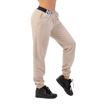 Nebbia Tepláky Iconic s elastickým pasem NEBBIA 408 béžové - L