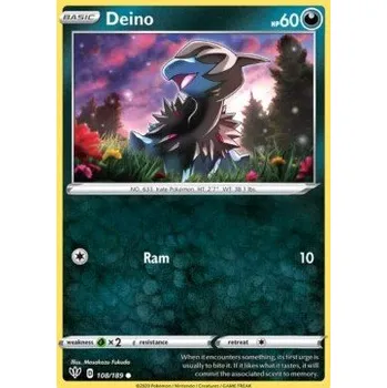 Volný čas Pokémon DAA 108/189 Deino - Darkness Ablaze Stav: Near Mint, Verze: REVERSE HOLO