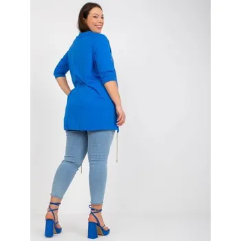 Dámská halenka s nášivkou volná plus size FREE tmavě modrá