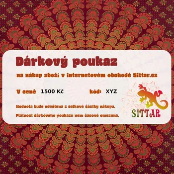 Dárková krabička Dárkový poukaz na nákup v e-shopu Sittar.cz/sk v hodnotě 1500 Kč/60 EUR