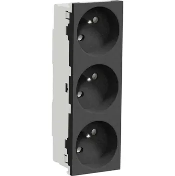 NU307954 Zásuvka trojitá 45º 250V/16A 3x2P+E, clonky, bezšroubová, Antracit, Schneider