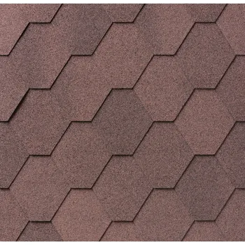 Střešní krytina Asfaltový šindel - IKO Superglass HEX - Hexagonal, hnědý (IKO Superglass - Hexagonal, hnědý - samolepící)