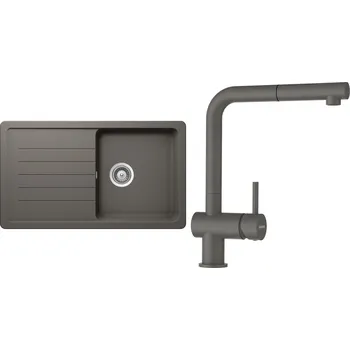 Granitový dřez Set Schock S2-2 (dřez Toledo D-100 Silverstone + baterie Epos.120 Silverstone)