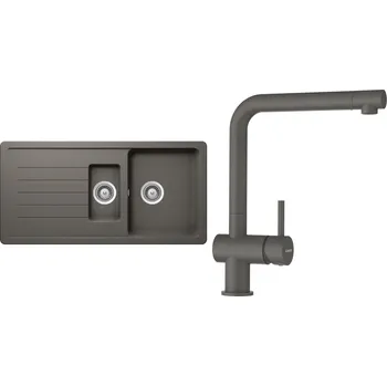 Granitový dřez Set Schock S4-1 (dřez Toledo D-150 Silverstone + baterie Epos Silverstone)