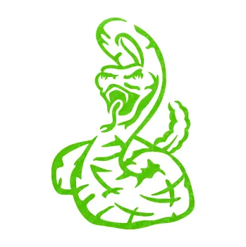 Samolepící dekorace SAMOLEPKA Had 002 levá chřestýš (58 - 3D karbon zelený kawasaki) NA AUTO, NÁLEPKA, FÓLIE, POLEP, TUNING, VLASTNÍ TEXT, TISK, AUTOSAMOLEPKY.cz, POLEPY, OBRÁZEK, LOGO, SAMOLEPKY