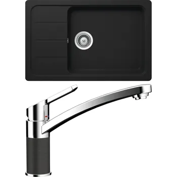 Granitový dřez Set Schock S24-5 (dřez Formhaus D-100LS Onyx + baterie SC-90 Onyx)