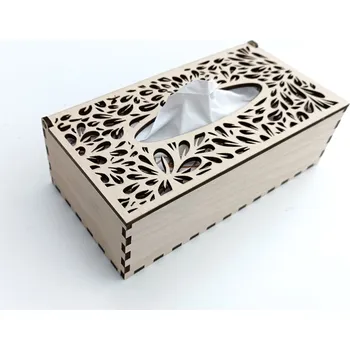 Dárková krabička MAJADESIGN Dřevěná krabička na kapesníky FLOWER