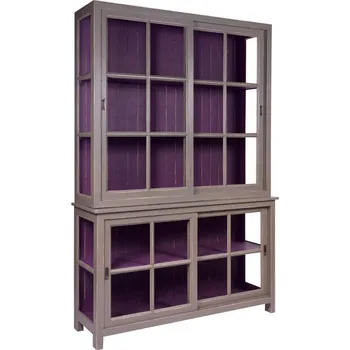 Knihovna Vitrína D595 Patina povrchu: Antiquaire, Barva povrchu nábytku: Lagoon