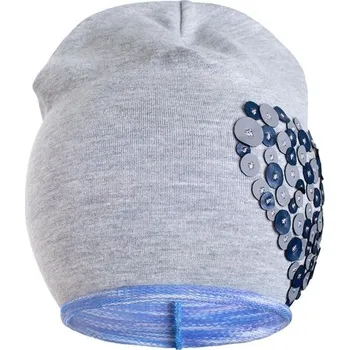 Kojenecká čepice Jarní čepička New Baby srdíčko šedo-fialová, vel. 86/92