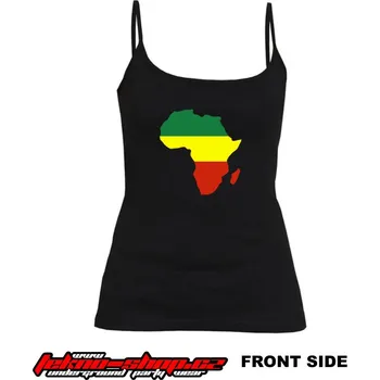 TEKNOSHOP RASTA AFRIKA dnb tílko s potiskem dámské L černé