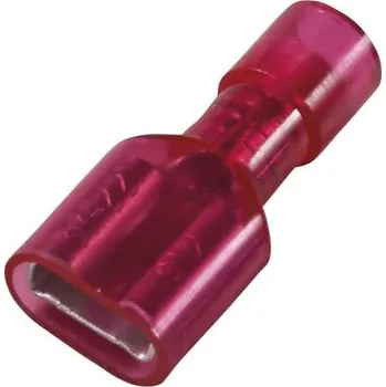 Kabelové oko 340414 Objímka plochá PC celoizolovaná 0,5 - 1 mm2, 6,3 x 0,8 červená, Haupa