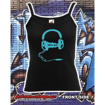 TEKNOSHOP Breakbeat Headset dnb tílko s potiskem dámské M černé