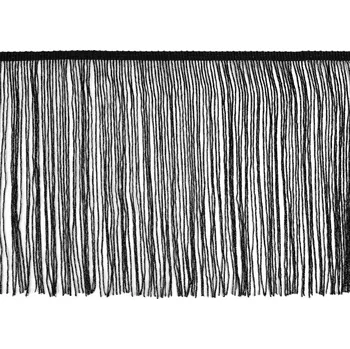 Třásně s lurexem šíře 25 cm, barva 4 černá