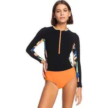 Neoprenový oblek plavky Roxy Heater Onesie Shorty LS - KVJ6/Anthracite Flower Jammin XS
