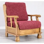 decoDoma napínací potah na křeslo bielastický VITTORIA bordó křeslo s dřevěnými rukojeťmi (š. 40 - 70 cm)