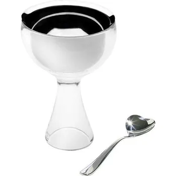 fomička na zmrzlinu A di Alessi, Zmrzlinový pohár Big Love Achromatics s malou lžičkou - Formadore