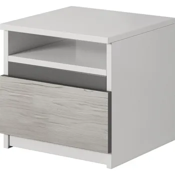 Noční stolek Noční stolek HELIOS 23, v šedé kombinací s bílou, 42 x 41 x 36 cm