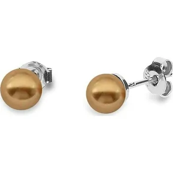 Náušnice Náušnice se Swarovski Elements Classic Pearl K58186BR Brown 6 mm