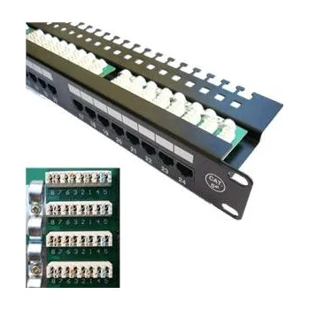 Elektroinstalační materiál DATACOM Patch panel 24x RJ-45,Cat5e UTP, 19" s vyvázáním, horní zářez