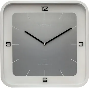 Hodiny NeXtime, Nástěnné hodiny Square Wall bílé - Formadore