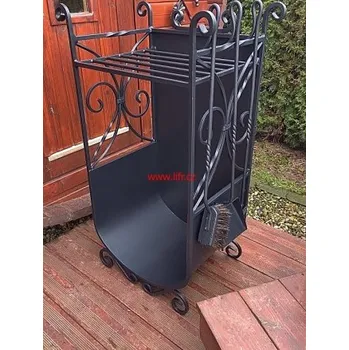 Krbové nářadí Kovaný koš na dřevo Věra, brikety 3