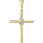 Zlatý přívěsek křížek MIKOLAS se zirkony