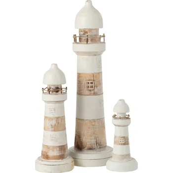 Dřevěná dekorace maják Lighthouse Alabasia Wood M - Ø10*25cm