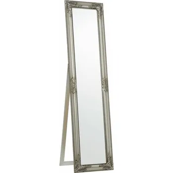 Zrcadlo Stojací barokní zrcadlo stříbrné dřevěné fazeta 160x40cm