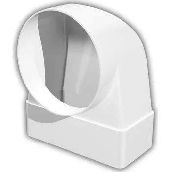 Ventilace Koleno redukce 90° s límci 204x60 mm a d125 mm MIKAWI 59-0171