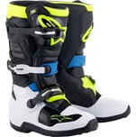 Boty TECH 7 S, ALPINESTARS, dětské (černá/bílá/žlutá fluo/modrá) 2026 (Velikost: 34)