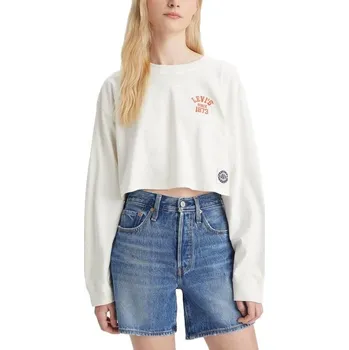 LEVI'S® DÁMSKÝ CROP FOOTBALL TEE -BÍLÁ S