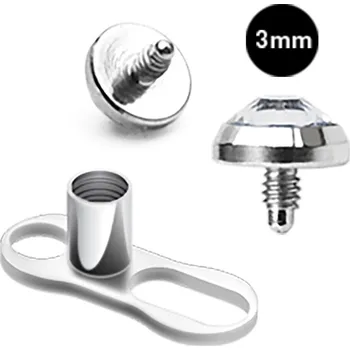 Šperk Microdermal base -titanová kotva+ocelová ozdobná část