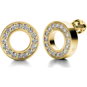 Šperk Couple, Náušnice Noe – pecky ze žlutého zlata se zirkony, 585-68-3-0435.0Z00.0.00.001.05