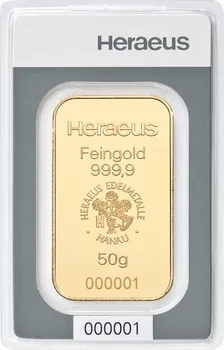 Heraeus Zlatý slitek 50 g