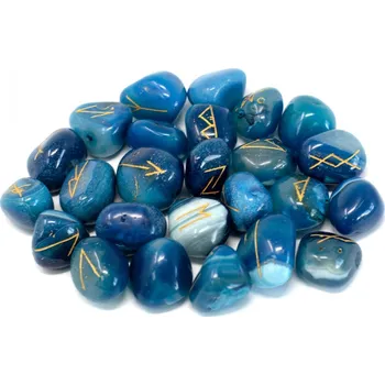 Přírodní kámen Ancient Wisdom Runové kameny v sáčku Modrý Onyx