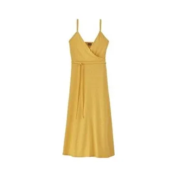 Dámské šaty Patagonia Wear With All Dress Women Longplains: Shine Yellow žlutá M