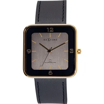 Hodinky NeXtime, Hodinky Square Wrist se zlatým ciferníkem černé - Formadore