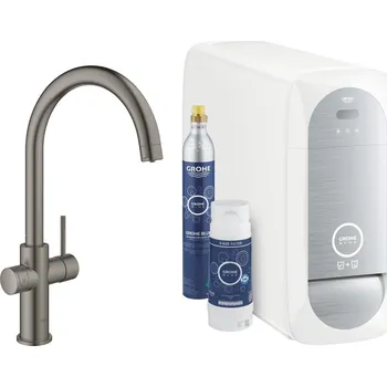 Vodovodní baterie Grohe Blue Home - Dřezová baterie s chladícím zařízením a filtrací, kartáčovaný Hard Graphite 31455AL1