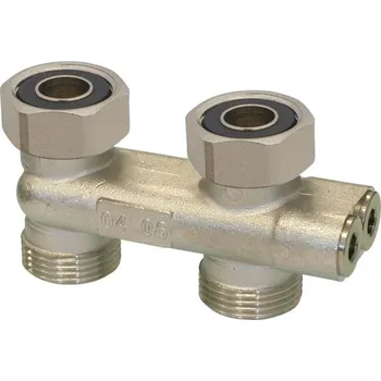 Fitinka FORNARA křížení přímé pro radiátory VK, uzavíratelné, s redukcemi 3/4" x 1/2" a adaptéry na plocho FO.408E