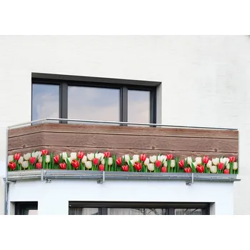 Maximex Balkonový kryt s tulipány, 5 m x 85 cm, vícebarevný